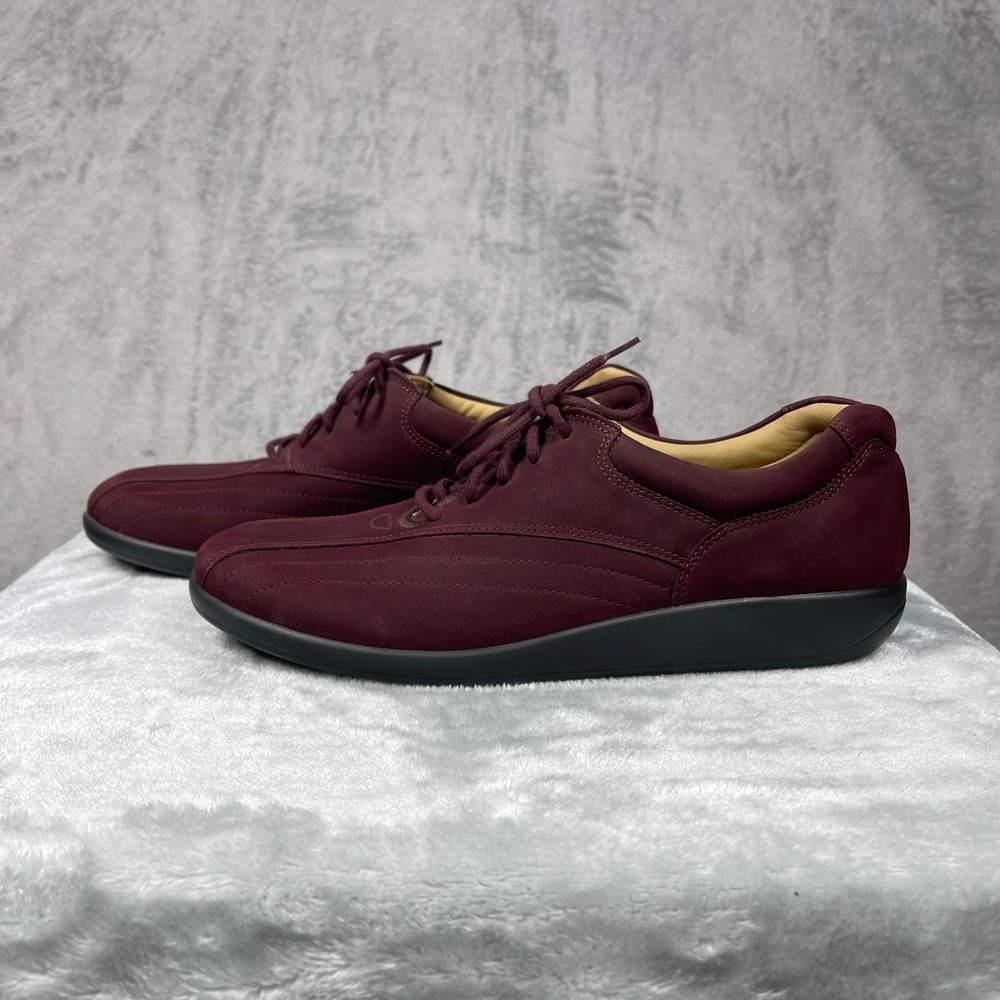 Hotter Tone Shoes Women 11 Burgundy Nubuck Leather Lace Up Walking Comfort